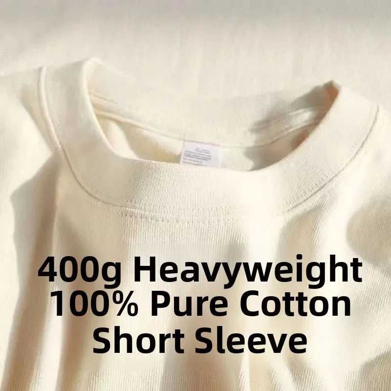 Unisex Heavyweight Pure Cotton Shirt Summer Loose Fit Breathable Casual Tee Gift