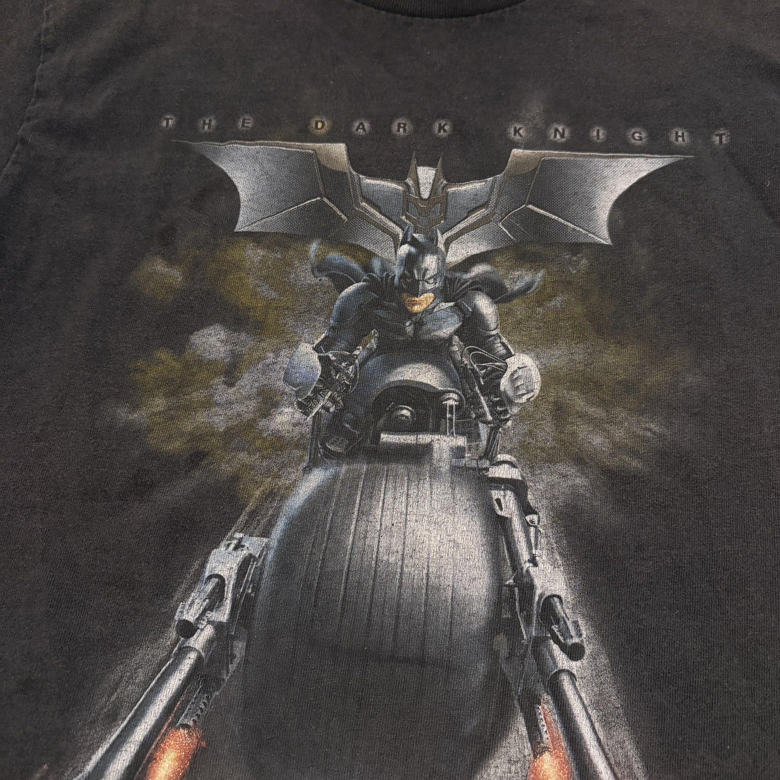 The Dark Knight Shirt Mens Small Black Batman Batpod Motorcycle Graphic Tee DC