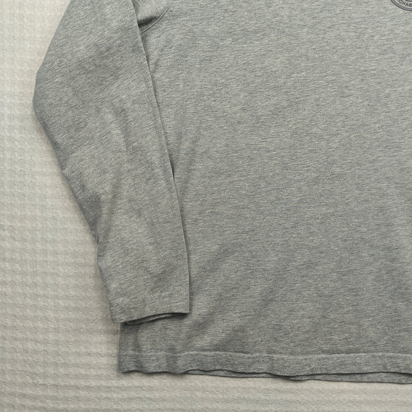 Michael Kors Mens Heather Gray Long Sleeve Logo T-Shirt Size Large 6BR6K11011