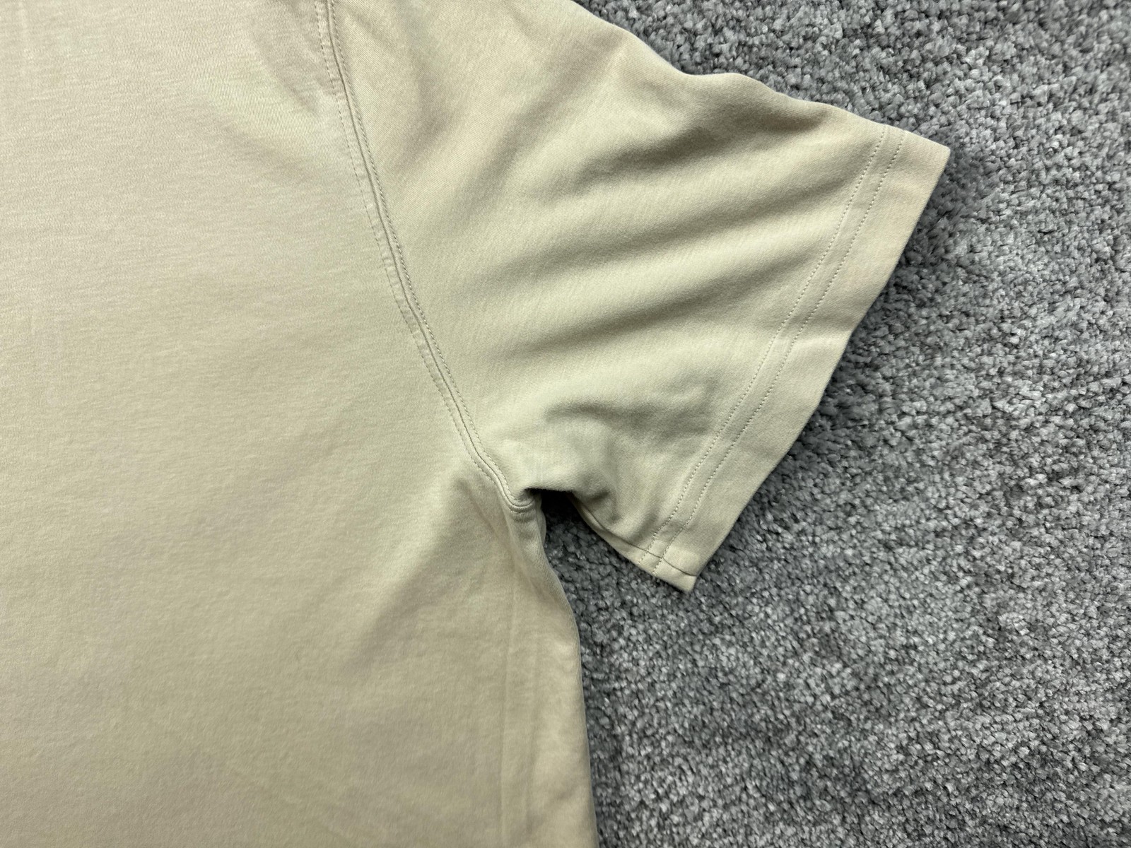 Kirkland Signature Shirt Mens 2XL Beige Pima Cotton Crew Neck Tagless Basic