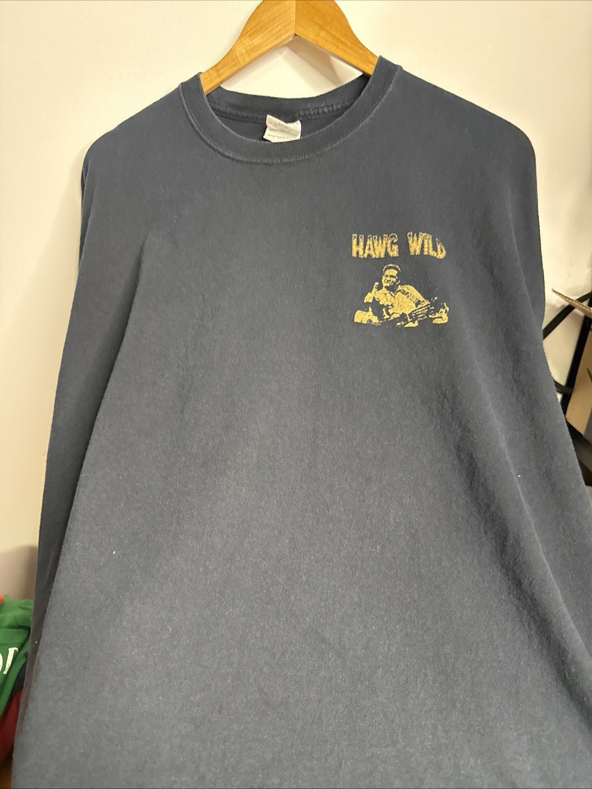 VTG Johnny Cash Hawg Wild Long Sleeve Shirt 2XL Black Man In Black San Quentin