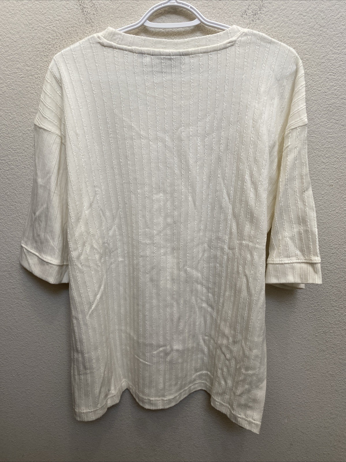 NEW Amongst Others Men’s Large Off White Drop Shoulder Boxy Short Sleeve T-Shirt