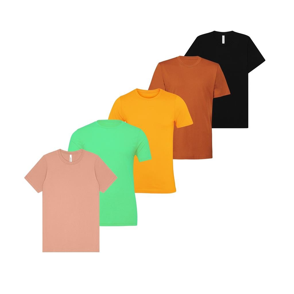 5 Pack Bella Canvas Mens T Shirts Short Sleeve Crew Neck Cotton Tees Large C7