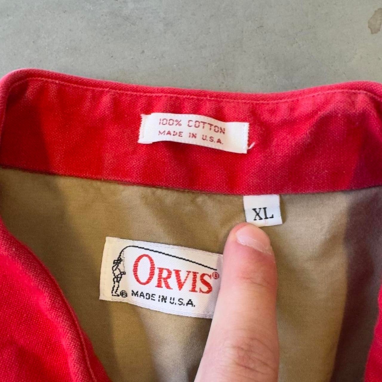Vintage 90s orvis red button up flannel shirt