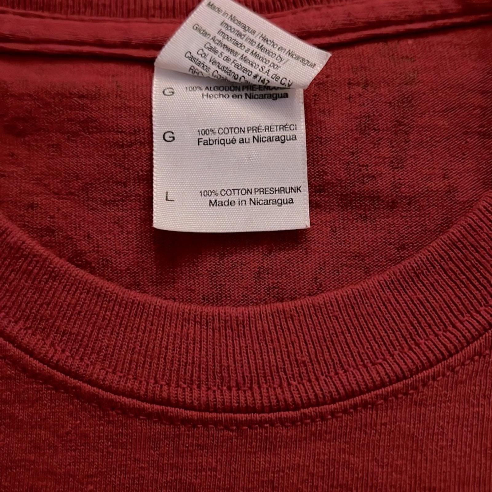 ESPN Lacrosse vintage deep red Flow Chart t-Shirt NWOT L