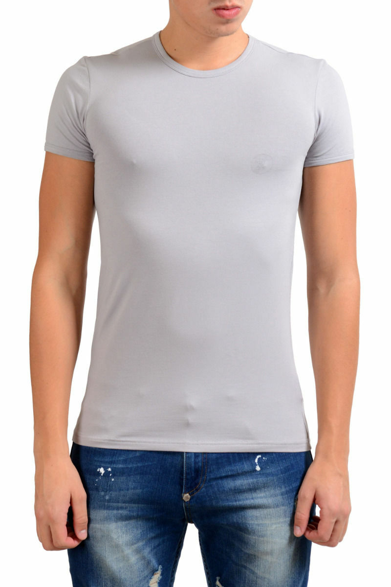 Versace Collection Men’s Gray Stretch Crewneck Short Sleeve T-Shirt XS S M L XL