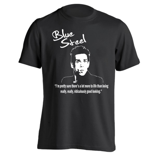 Blue Steel Funny Male Model Humor Party Black Basic Men’s T-Shirt