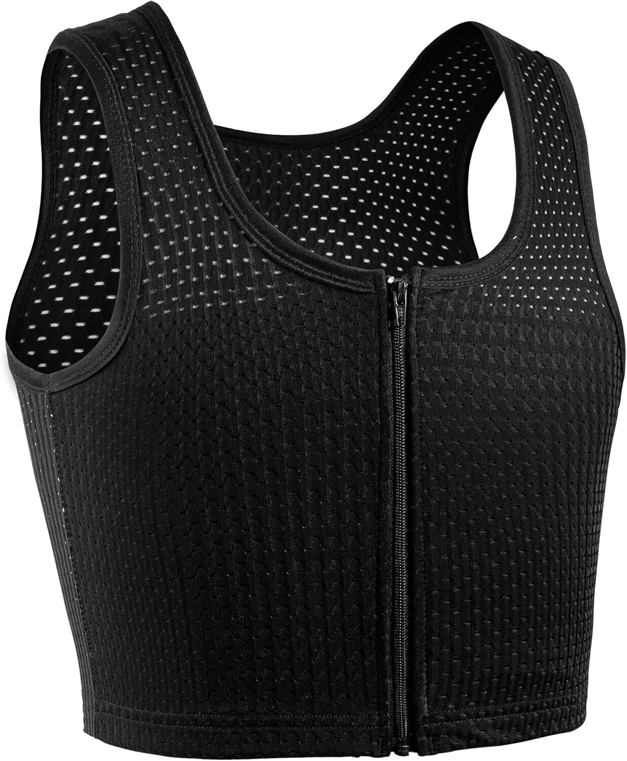 Chest Binder FTM Transgender Zip Up Binder Breathable Cool Fabric Tank Top