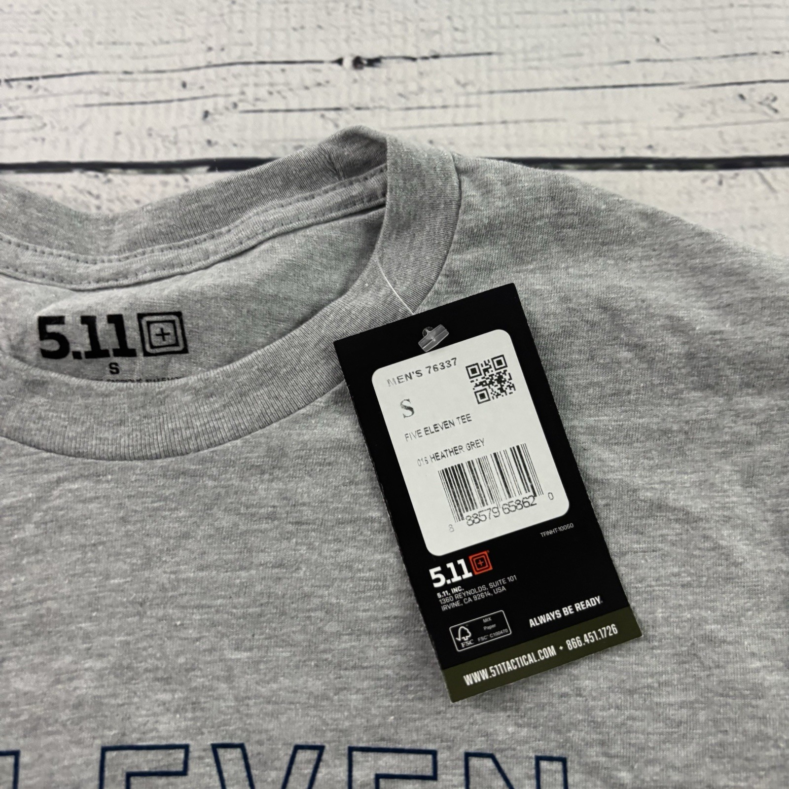 NEW 5.11 Tactical Logo Short Sleeve T Shirt Men’s Small Heather Grey
