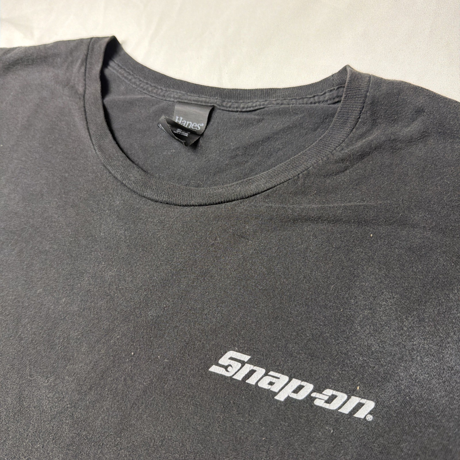 SNAP ON TOOLS Mens 2X-LARGE T Shirt Back Graphic Logo Wrench Black Gray Cotton