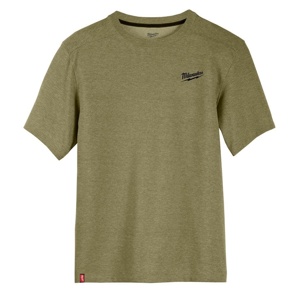 Milwaukee Men’s Large Green Cotton/Polyester Short-Sleeve Hybrid Work T-Shirt