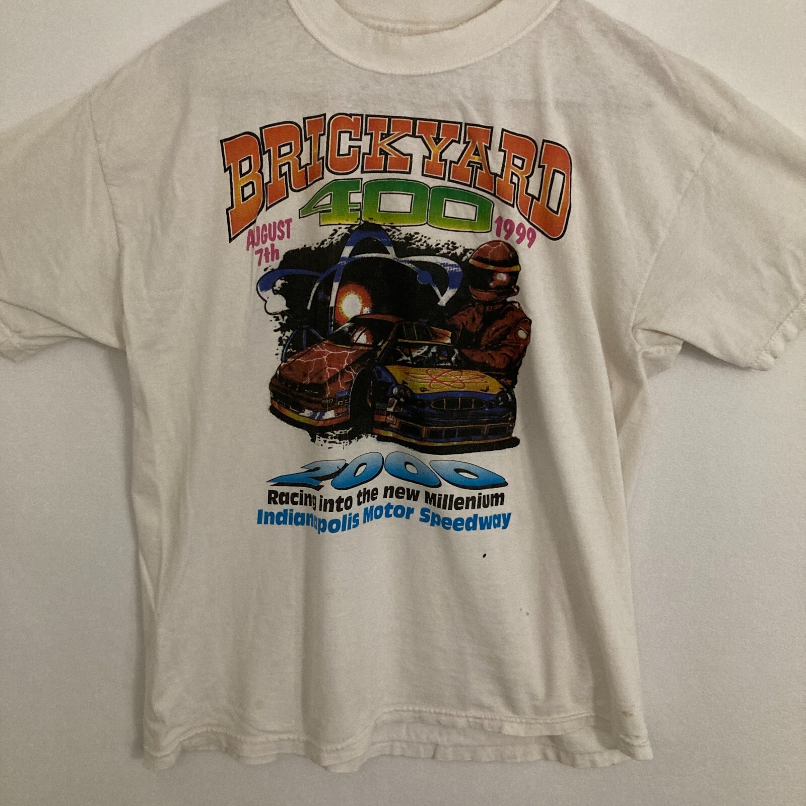 Vtg Gildan 1999 Brickyard 400 Shirt Adult XL Nascar Racing Cars Speedway Tee