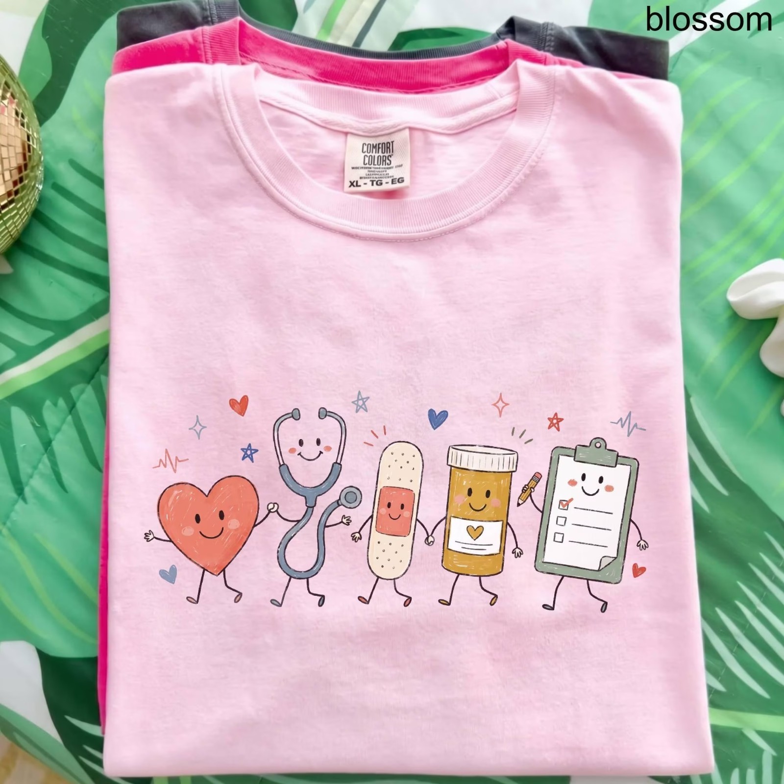 Comfort Colors Nurse Doodle Back to School Life PICU RN Healthcare T-Shirt