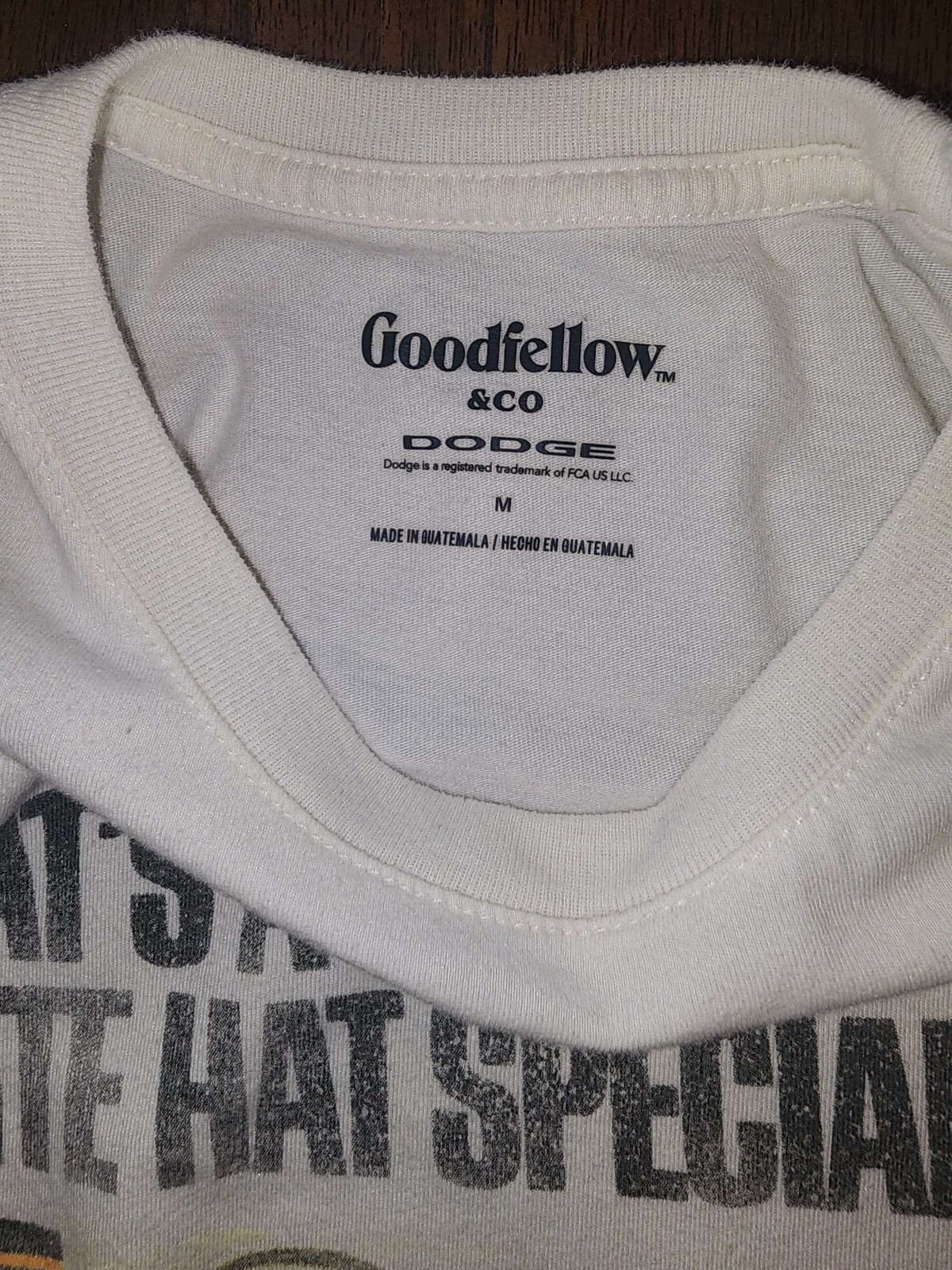 Goodfellow White & Orange Dodge Dart Graphic T-Shirt Medium