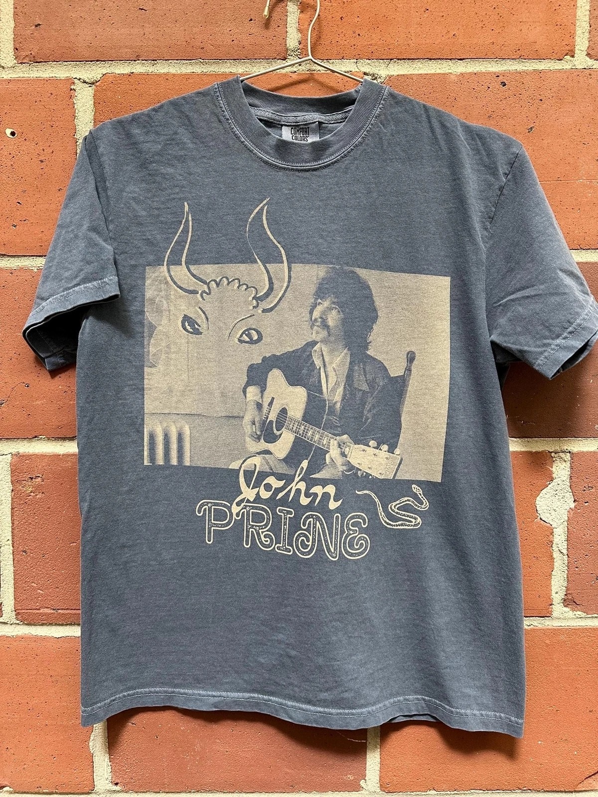 Reprint John Prine band 90s Basic style BLACK T shirt Unisex Men Women