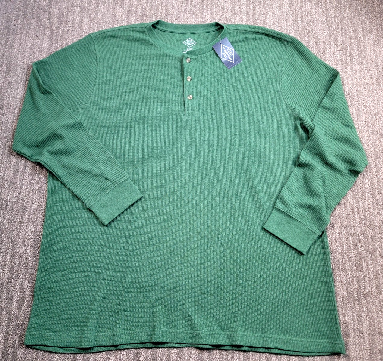 NEW! St. John’s Bay Green Thermal Shirt Men’s 3XLT Long-sleeve Super Soft NWT