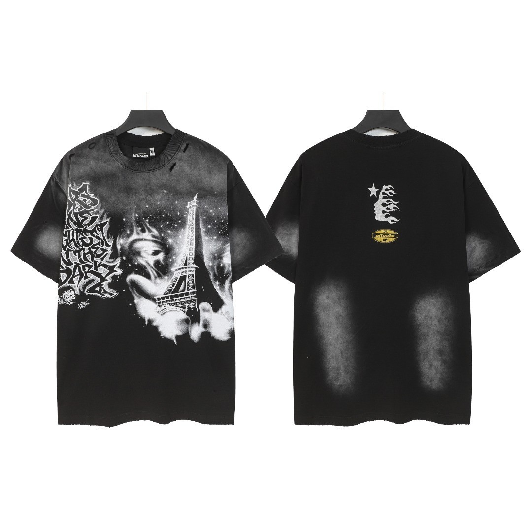 Graphic Hellstar tee shirt Men’s Black/Gray Cotton NEW S-M-L-XL