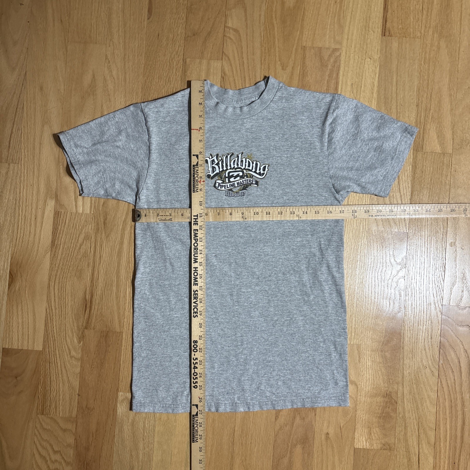 Vintage Billabong Pipeline Masters Hawaii 07 Surf T-Shirt Gray Y2K Graphic