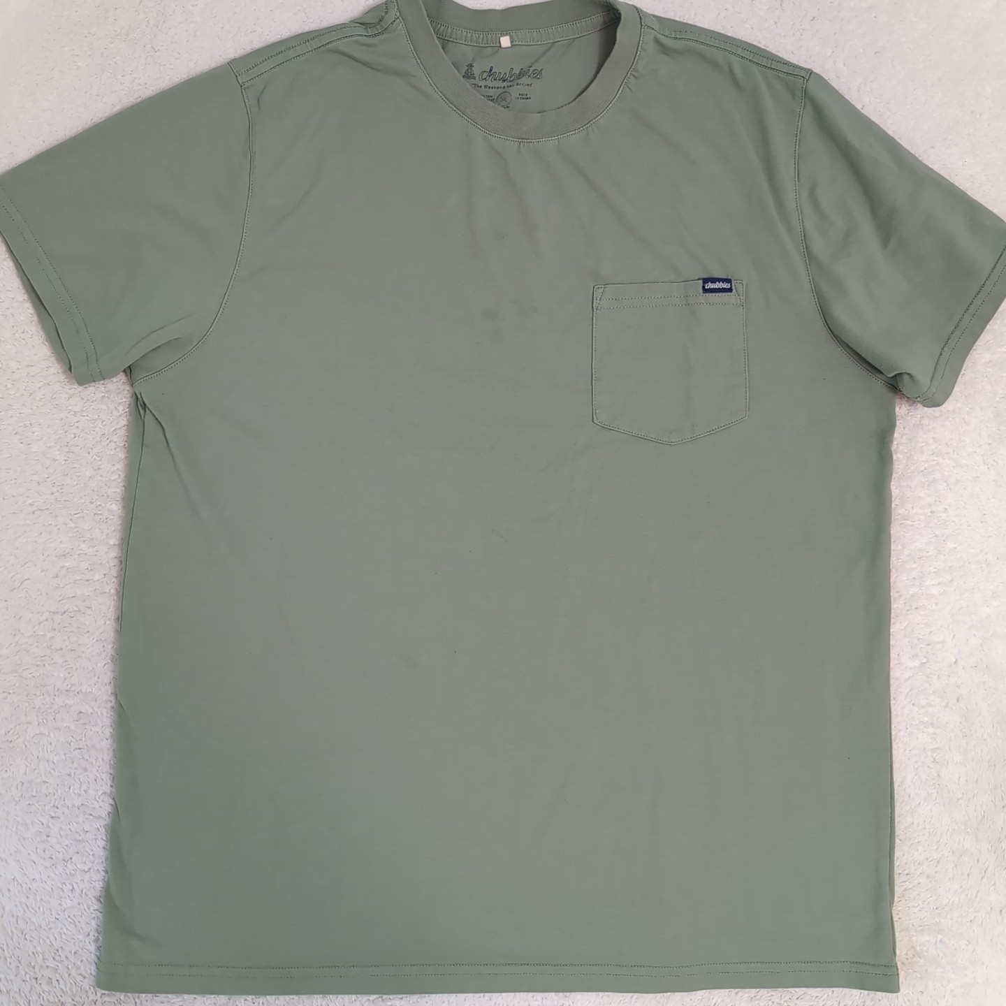 Chubbies Short Sleeve Pocket T Shirt Men’s M Green Win the Weekend