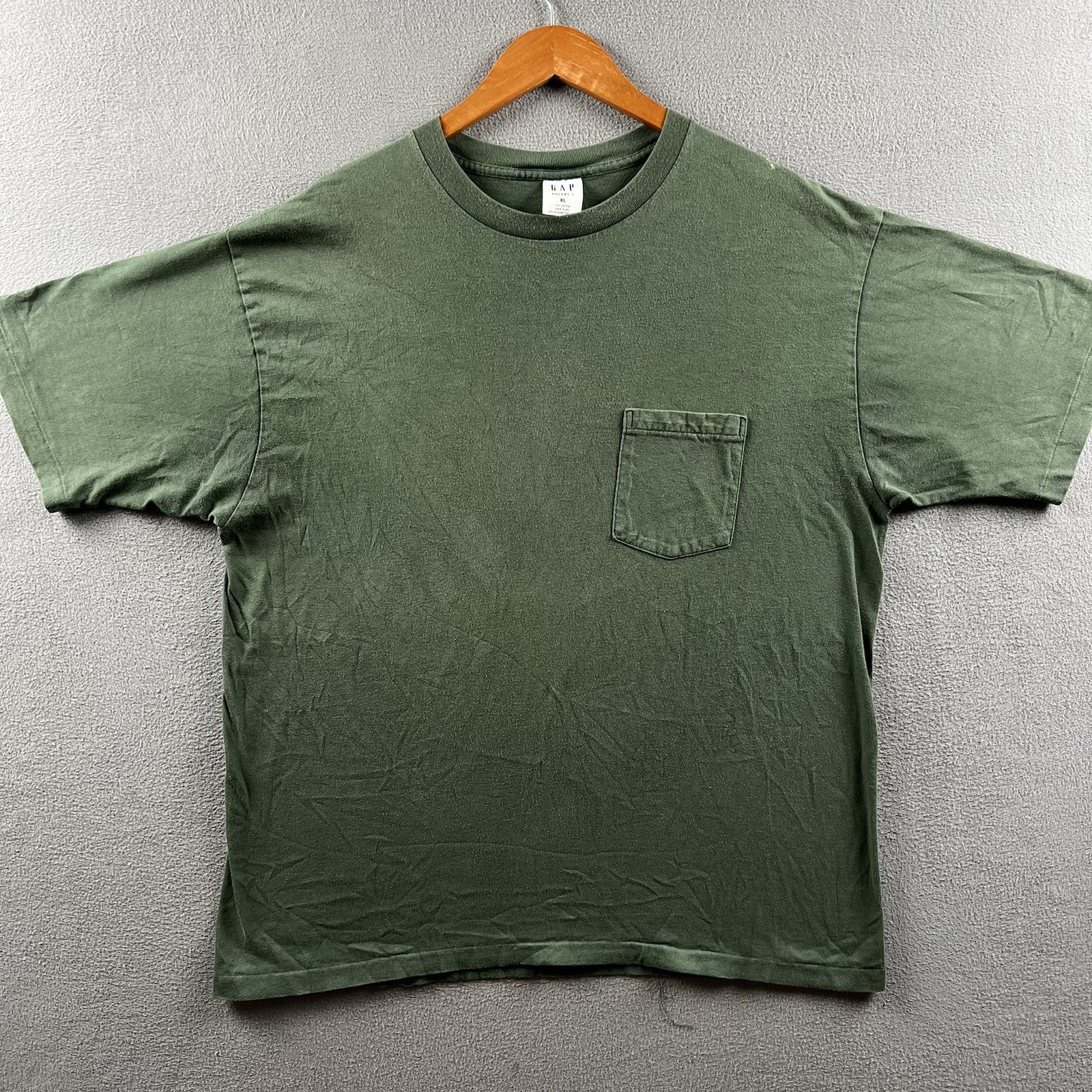 Vintage GAP Pocket Shirt Mens XL Green Blank Single Stitch 90s Essential Grunge