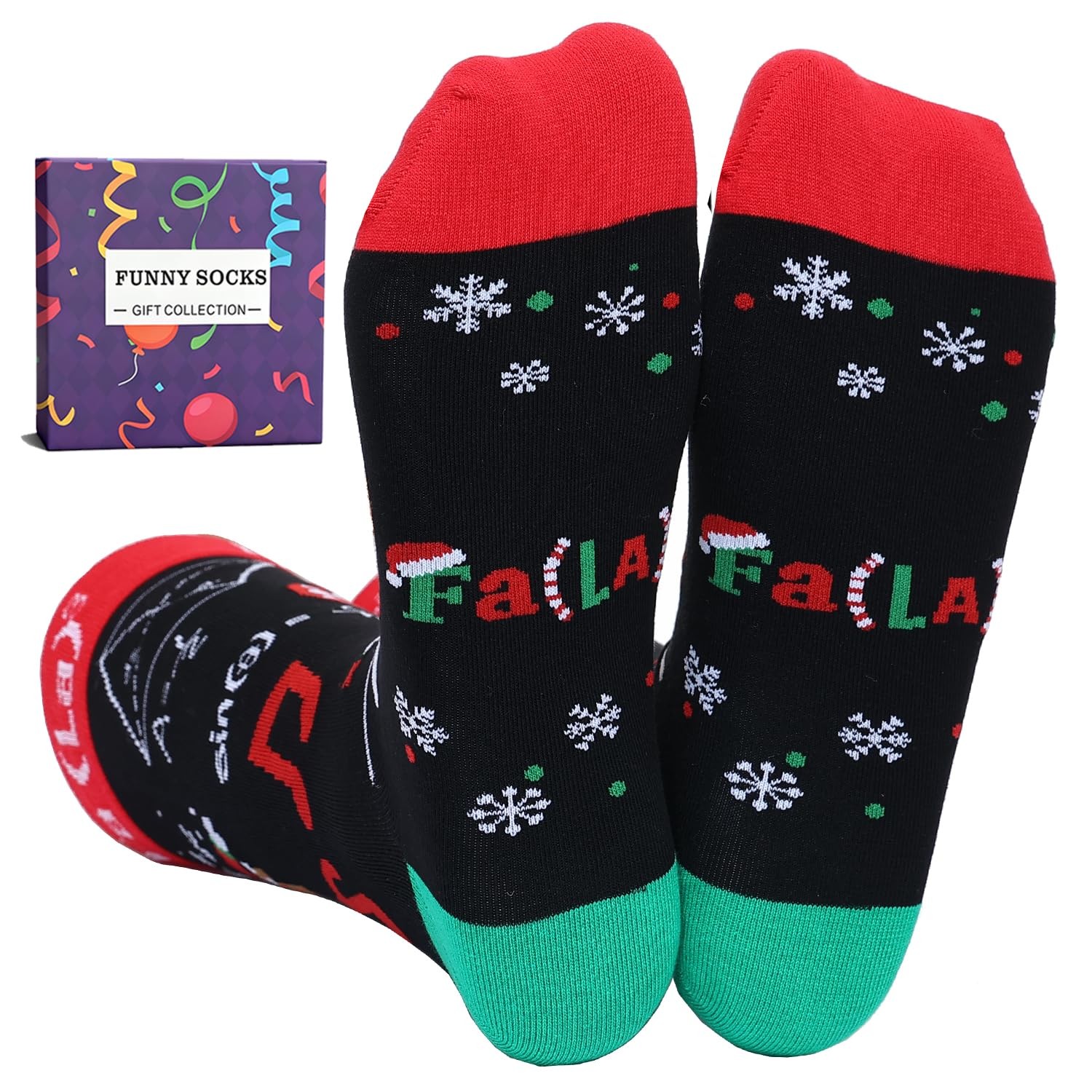 YEXIPO Funny Christmas Socks For Men Women Crew Socks Unisex Novelty Christmas