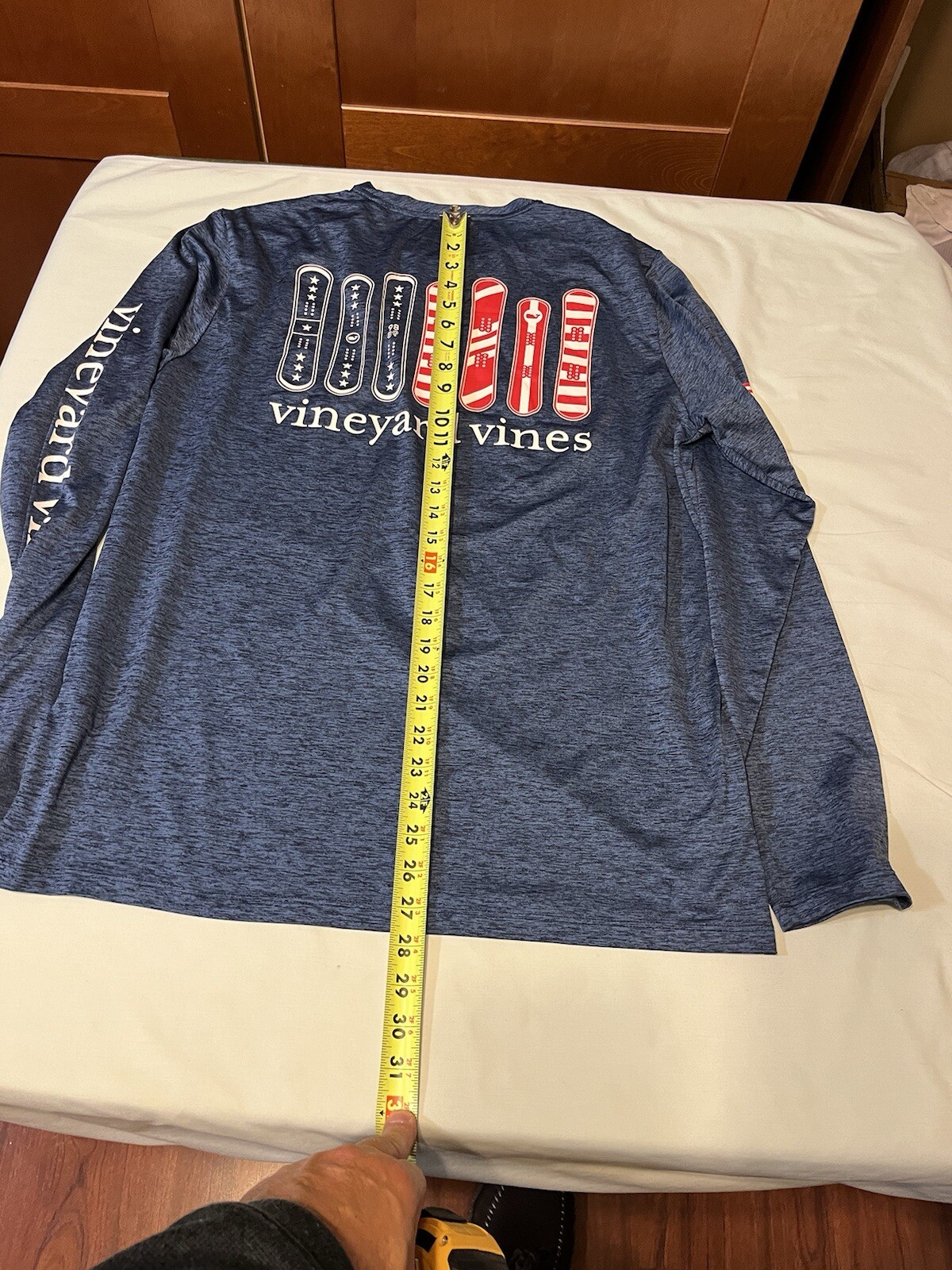 Vineyard Vines Men’s LS Pullover Shirt Blue Medium – Polyester Spandex