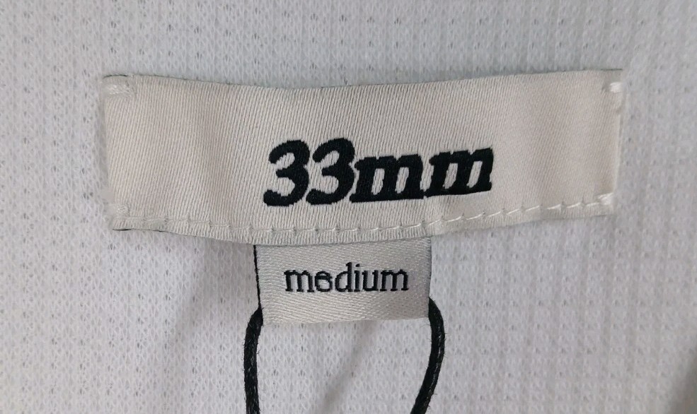 33mm Mens Size Medium White Brando Nils Henley T-Shirt,