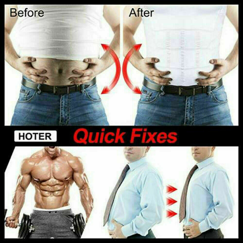 Men Compression Shirt Shapewear Slimming Body Shaper Vest Undershirt Tank Top US