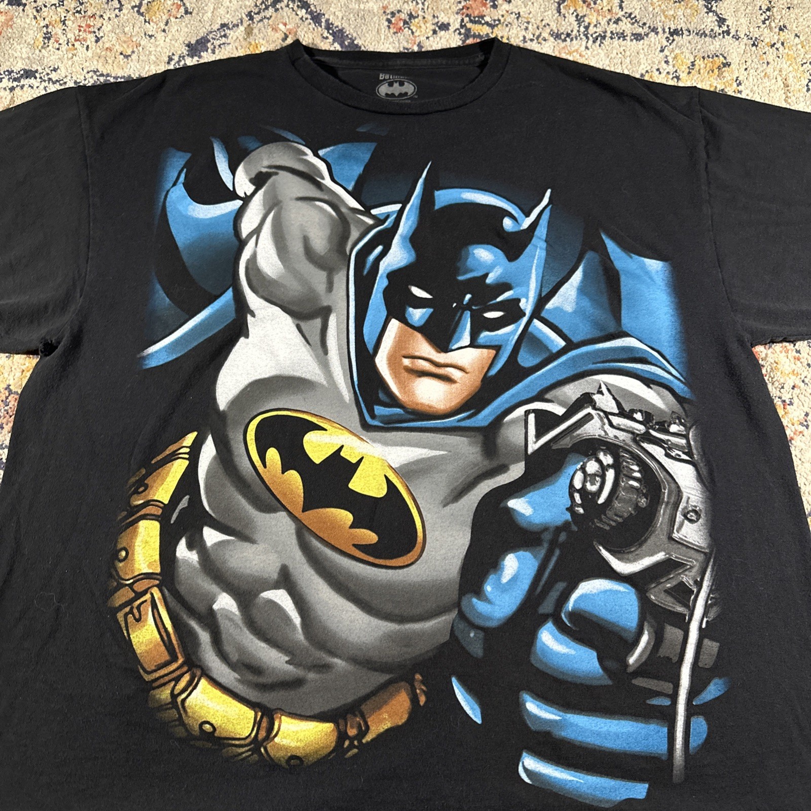 Vtg 09 Silver Age Batman All Over Print Men’s XL Shirt Black DC Comics