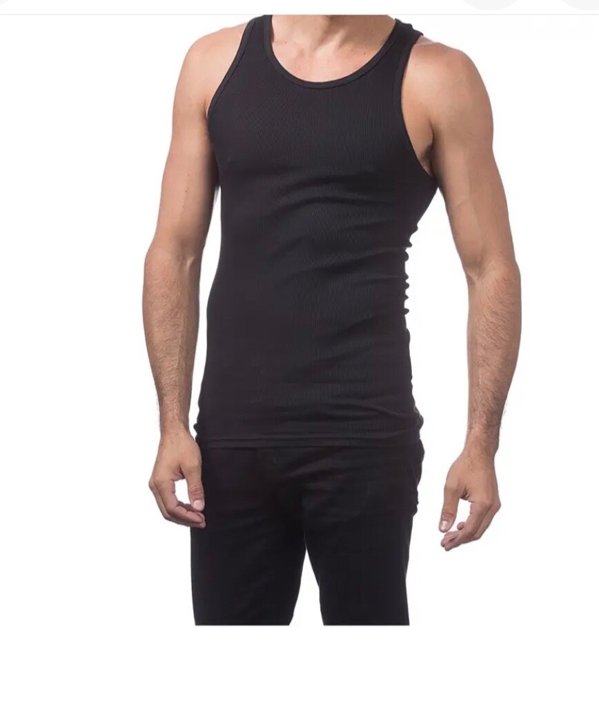 Lot 3 _6 PRO CLUB A SHIRTS TANK TOP WHITE & BLACK PRO CLUB MEN UNDERSHIRT S-5XL