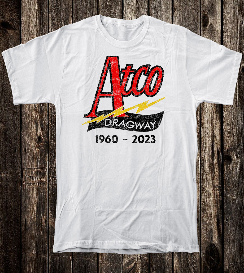 Retro Hot Rod Tee T Shirt 100% Cotton Speed Racing Drag Race Atco Dragway NJ