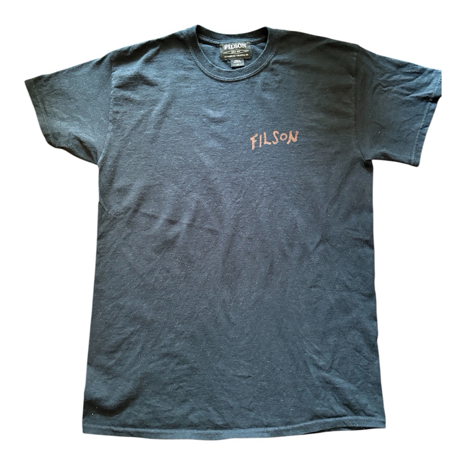 Filson Graphic T Shirt Men Sz M Black Bear Salmon Artist Kyler Martz