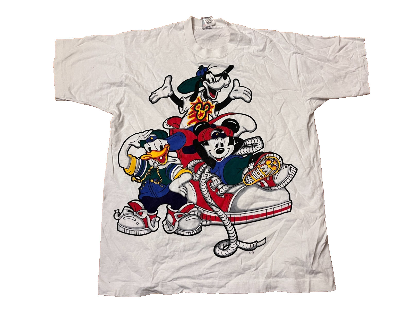 VTG Mickey Unlimited Goofy Donald Duck Hip Hop Men Jerry Leigh Disney Shirt