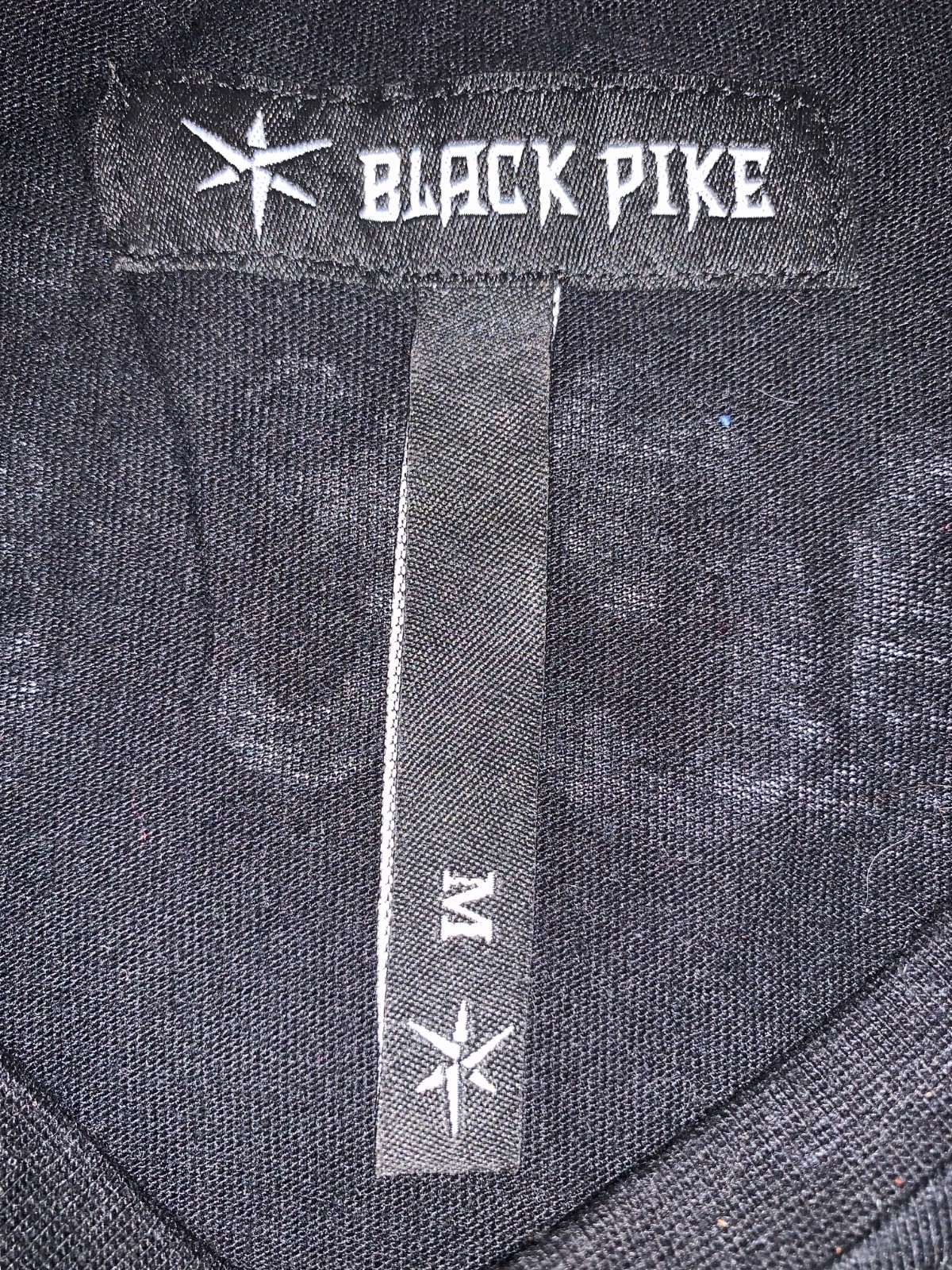 Black Pike men’s all seasons T shirt graphic printed black red white M cott blen