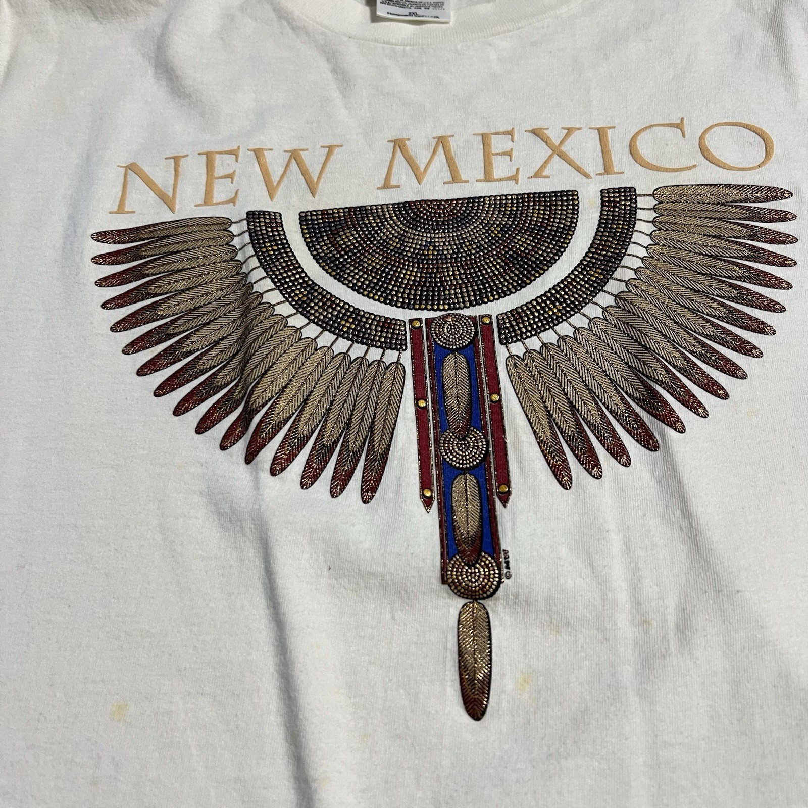 Vintage Tultex NM New Mexico Native American Graphic T Shirt Mens 2XL XXL