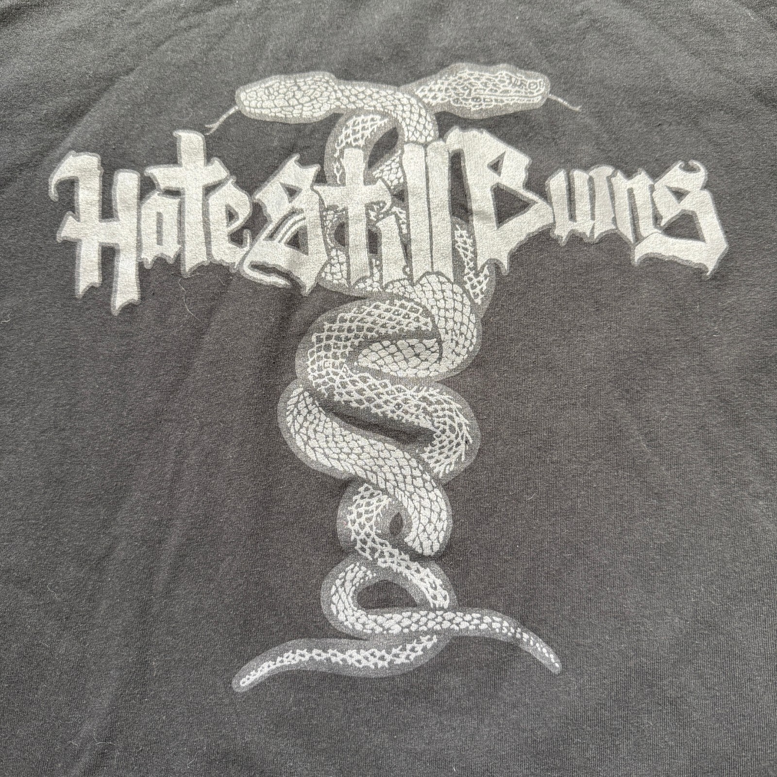 Hate Still Burns Shirt Mens Medium Black Faded Metal Band Tee Merch Hardcore