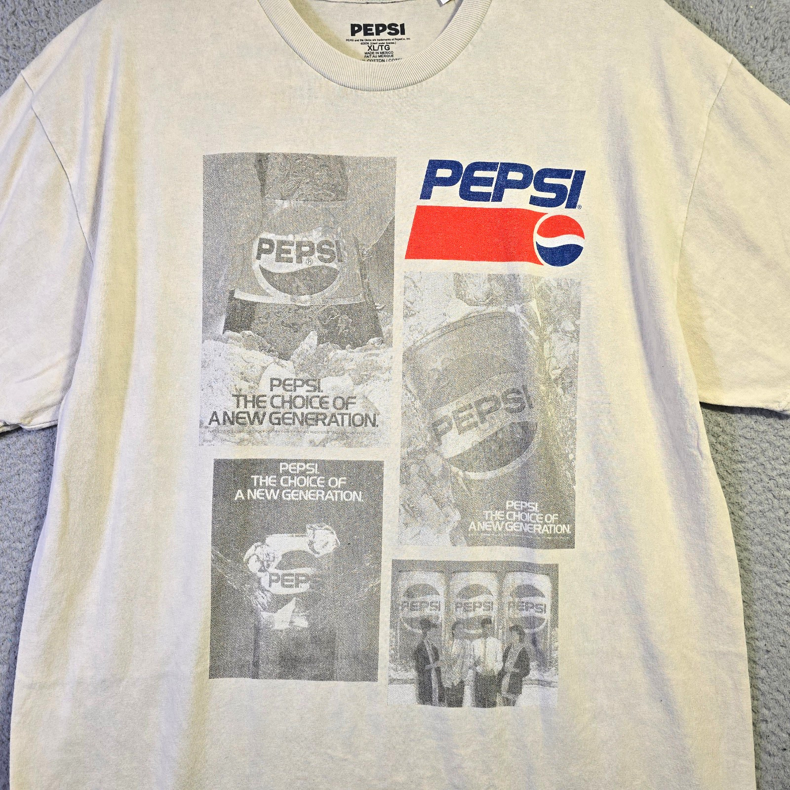 Pepsi Shirt Mens Extra Large XL White Logo 90s 80s Retro Soda Pop Casual NWT