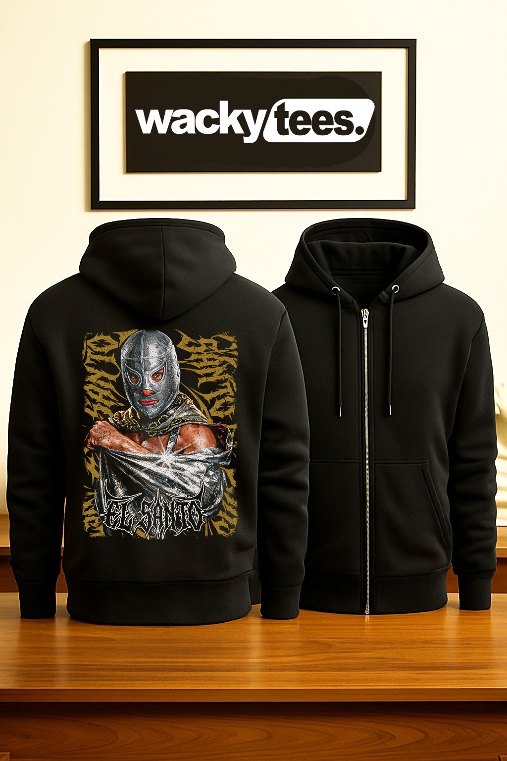 Lucha Libre El Santo Luchador Wrestling Oro Retro Style Graphic Tee Shirt