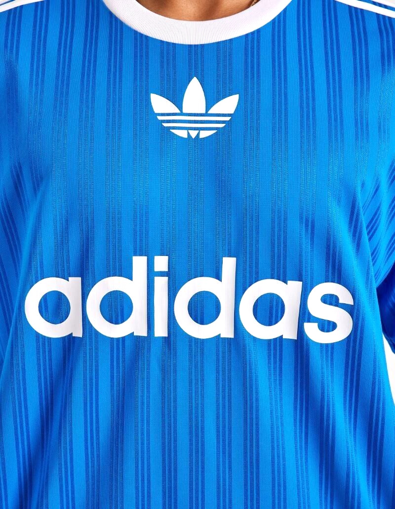 NEW MEN’S ADIDAS ORIGINALS TREFOIL POLY TEE SHIRT ~SIZE MEDIUM #IM9456 BLUEBIRD