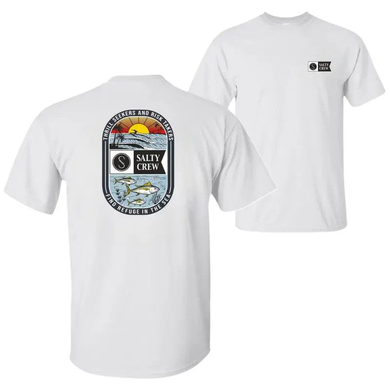 Salty Crew New Waves Coastal Surf Fishing Graphic Tee T-Shirt