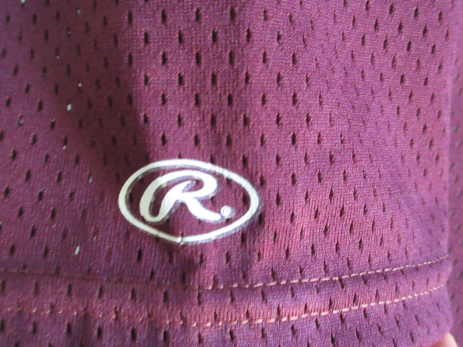 Rawlings Baseball Shirt Size Adult  L Polyester Maroon Mesh NWT