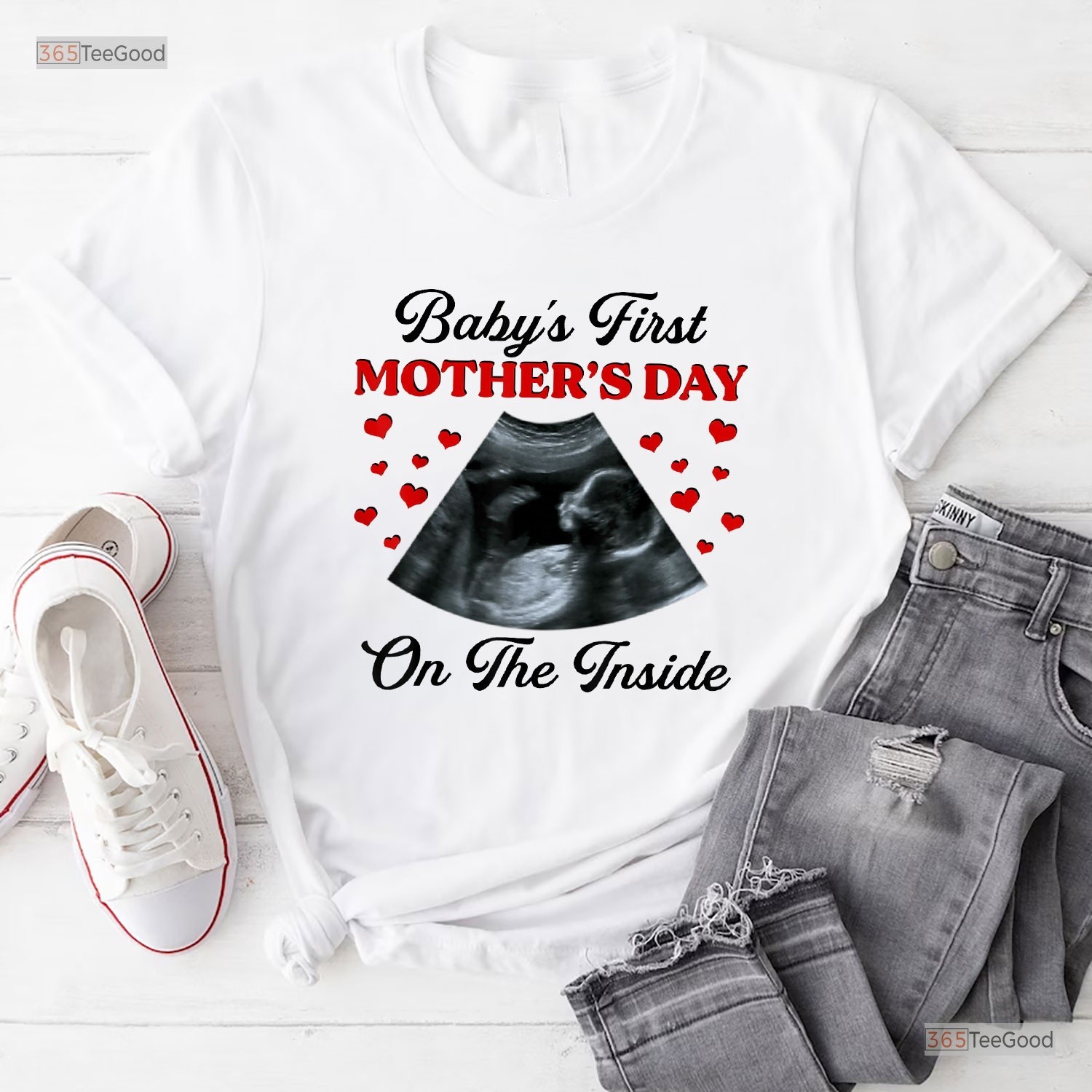 Babys First Mothers Day Inside Shirt, Funny Pregnant Mom To Be T-Shirt Gift
