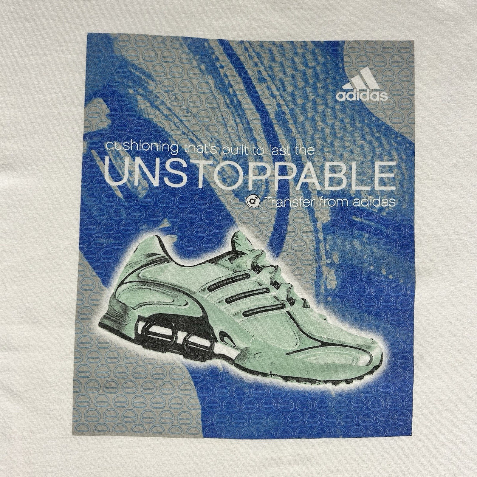 Vintage Adidas Shirt Mens White XL Unstoppable Finish Line Promo Graphic Tee 00s