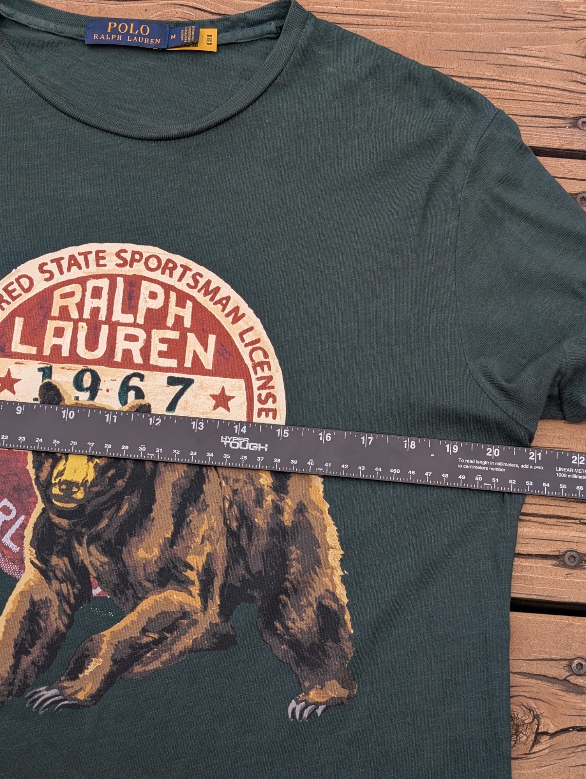 Polo Ralph Lauren State Sportsman License Grizzly Bear Tee Size M WORN ONCE