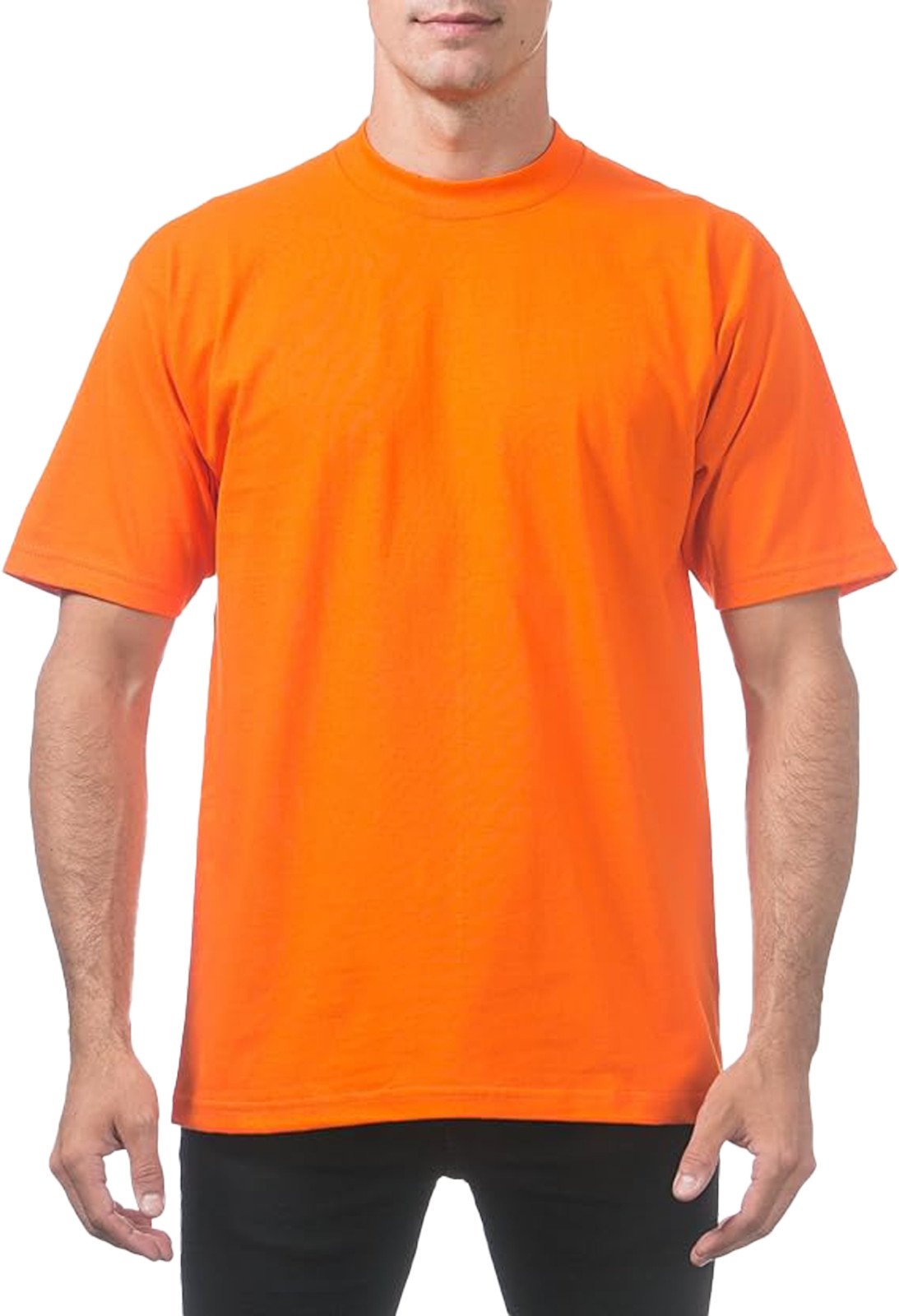 Pro Club Men’s Heavyweight T-Shirt Crew Neck Plain Blank Short Sleeve Tee All Si