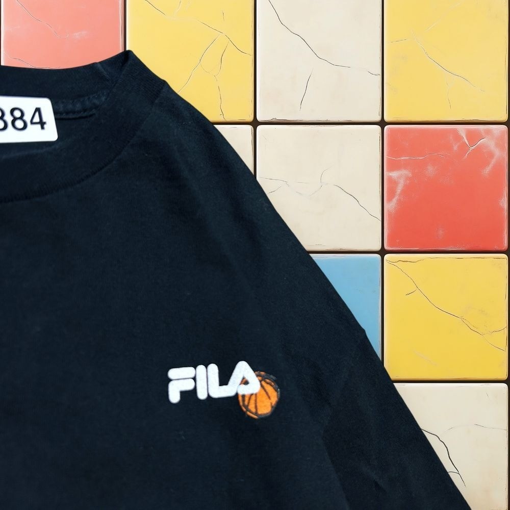 Vintage Fila Basketball Sportswear Shirt 90s Men L Black Streetwear Graphic Tee