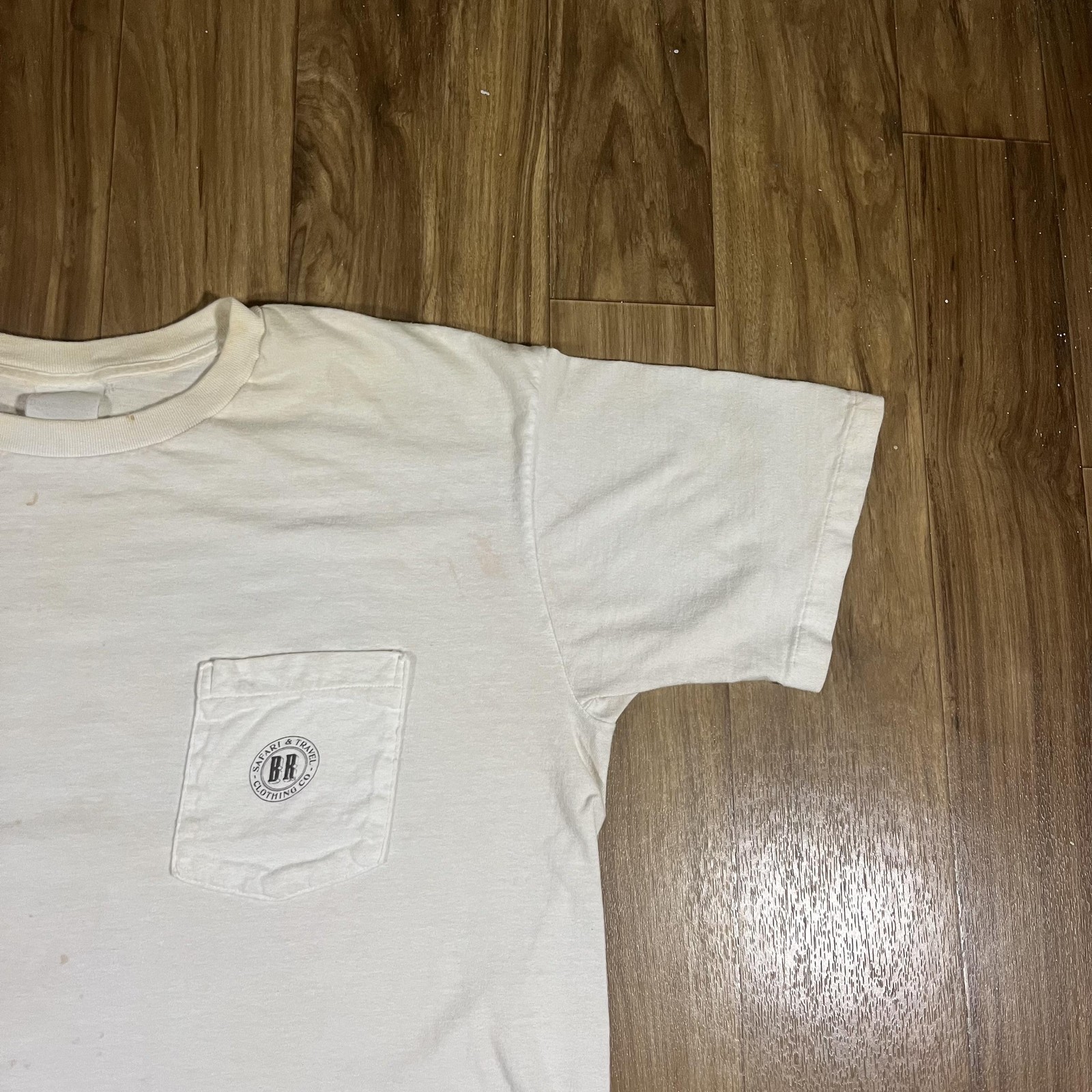 Vintage Banana Republic Shirt Mens Large White Tiger Safari Graphic Pocket Tee