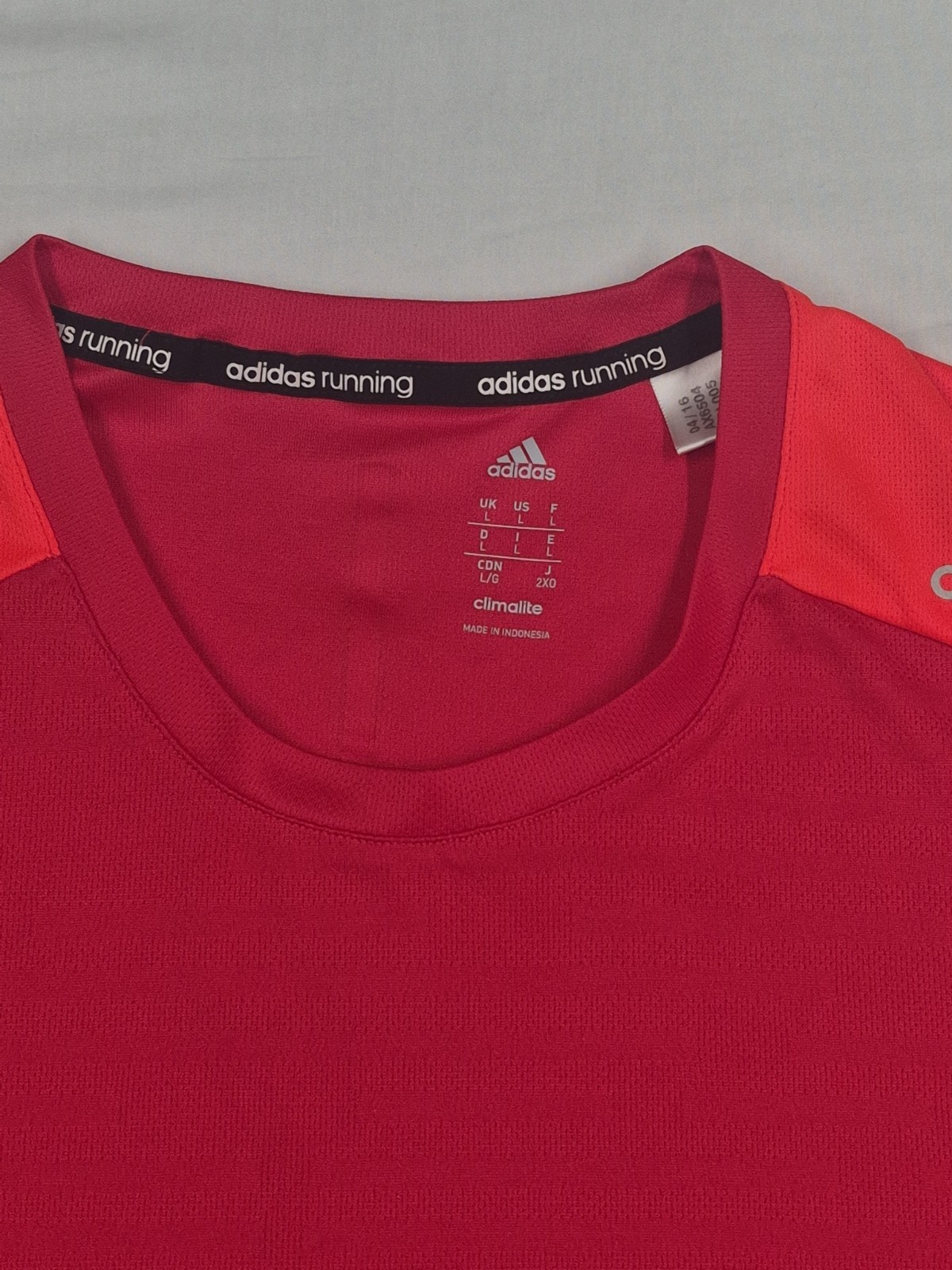 Adidas Response Climalite Running Shirt Mens Large Red/Orange Athletic Tee Gym