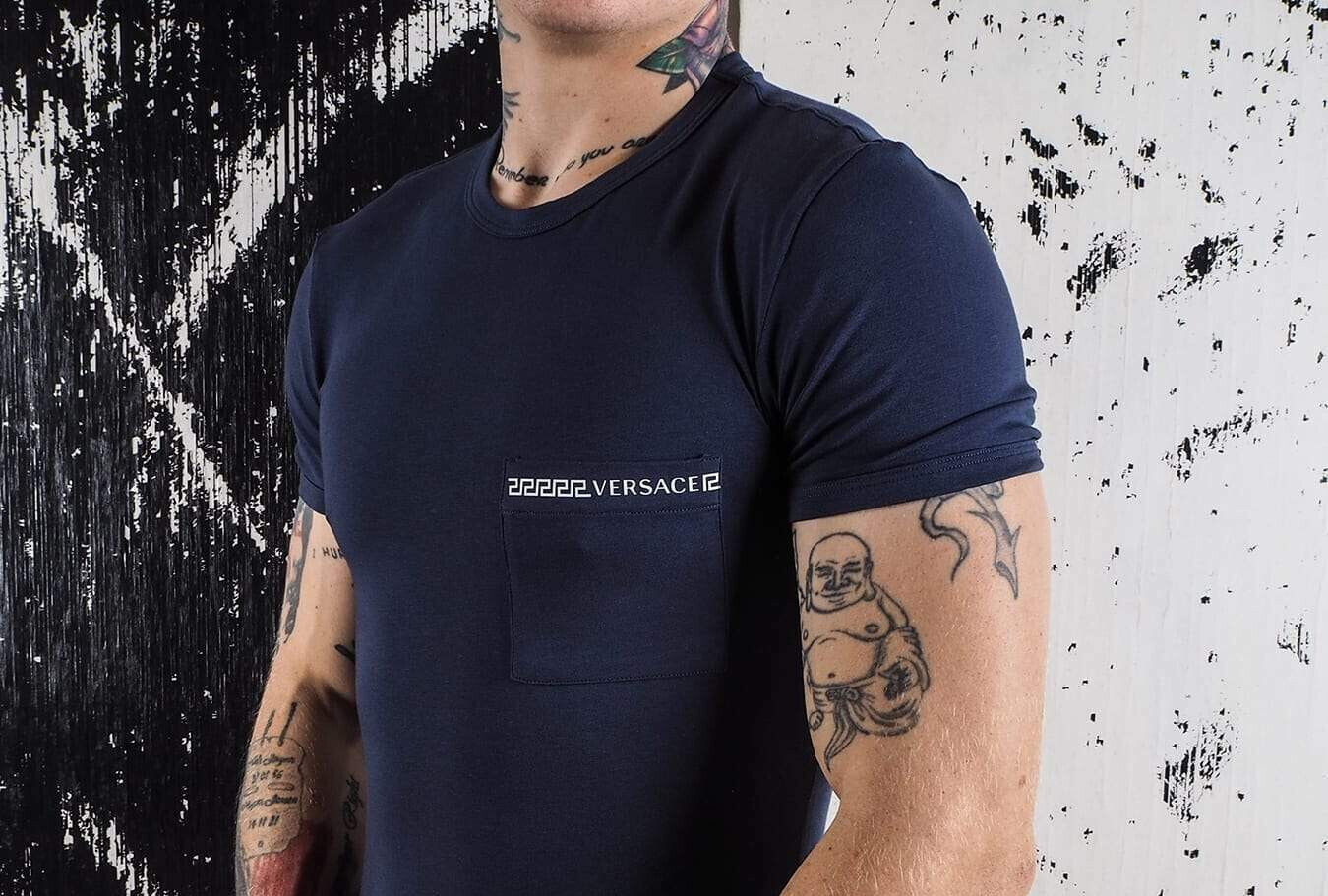 Versace Black CrewNeck Long Sleeve Pull-Over T-Shirt GIROCOLLO INTIMO UOMO~SSENS