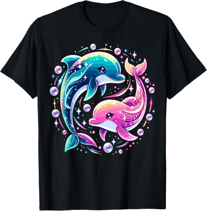 Dolphin Colorful Sea Ocean Animal Dolphin T-Shirt